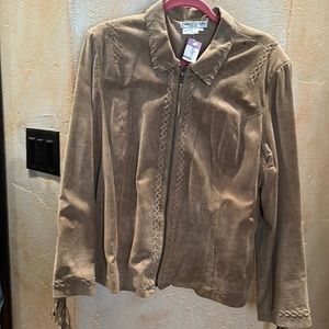 Suede jacket fringe sleeves